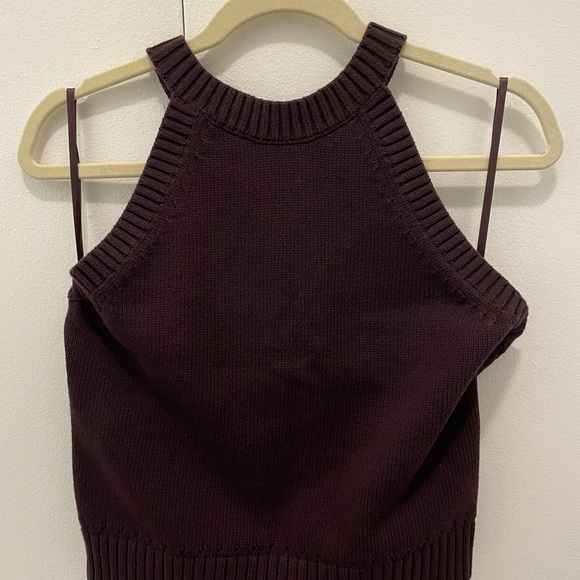 NWT Banana Republic M Dark Purple Racerback Knit Sweater - Picture 2 of 4
